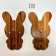 Handcrafted Acacia Wood Bunny Handle Pair